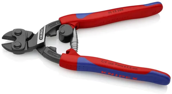 Knipex CoBolt® Compact bolt cutter black atramentized, with slim multi-component handle 200 mm